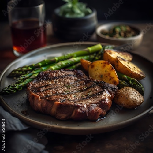A juicy and flavorful plate of grilled ribeye steak