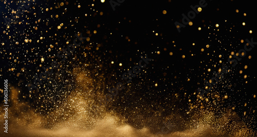 Gold Glitter Particles Background,