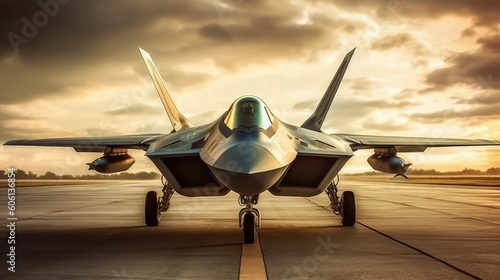 Wallpaper Mural Lokheed Martin F-22 Raptor. Generative AI Torontodigital.ca