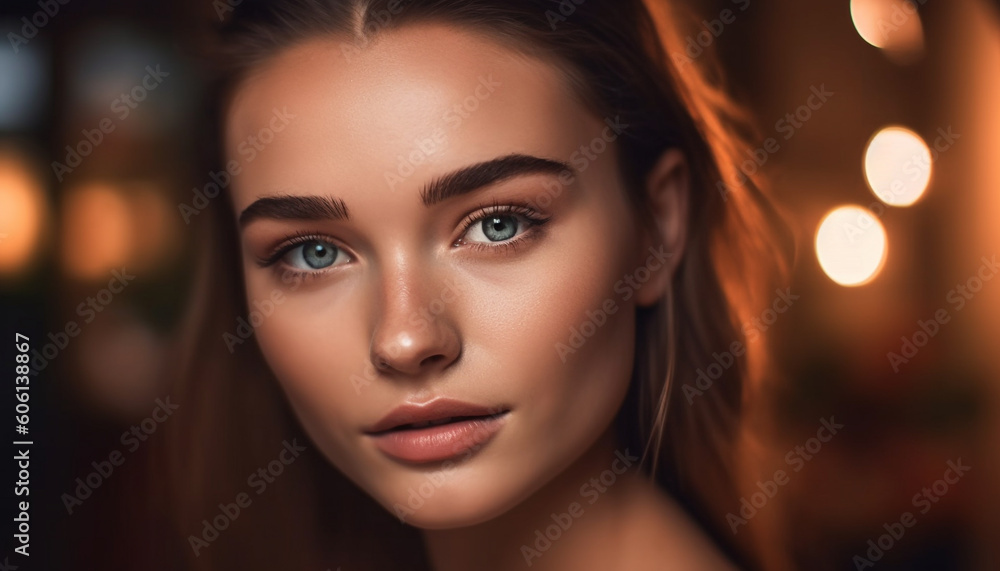 Beautiful young woman exudes confidence and sensuality generated by AI Beautiful young woman exudes confidence and sensuality generated by AI
