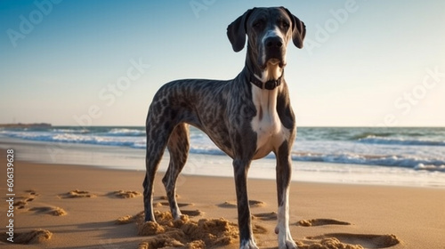 Portrait of a young Great Dane dog