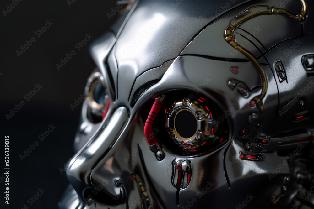 Android scary robot made of metal. Ai generated Android scary robot made of metal. Ai generated