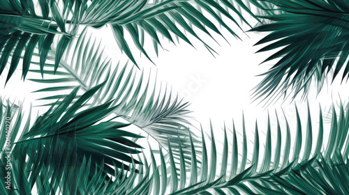 Palm green leaves tropical pattern, leaves in the forest. generative ai, generative, ai