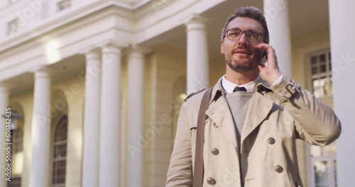 Wallpaper Mural Phone call, city and businessman commuting to work in a street with a cellphone for communication. Technology, career and professional mature male employee on a mobile conversation in a road in town. Torontodigital.ca