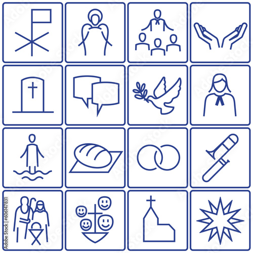 Icon Set Kirche+Gemeinde blauviolett 2