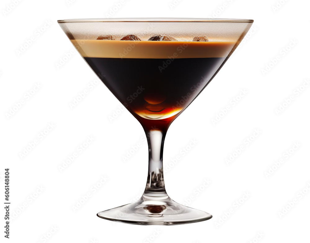 Fotografie Espresso martini on transparent background. Generative AI.