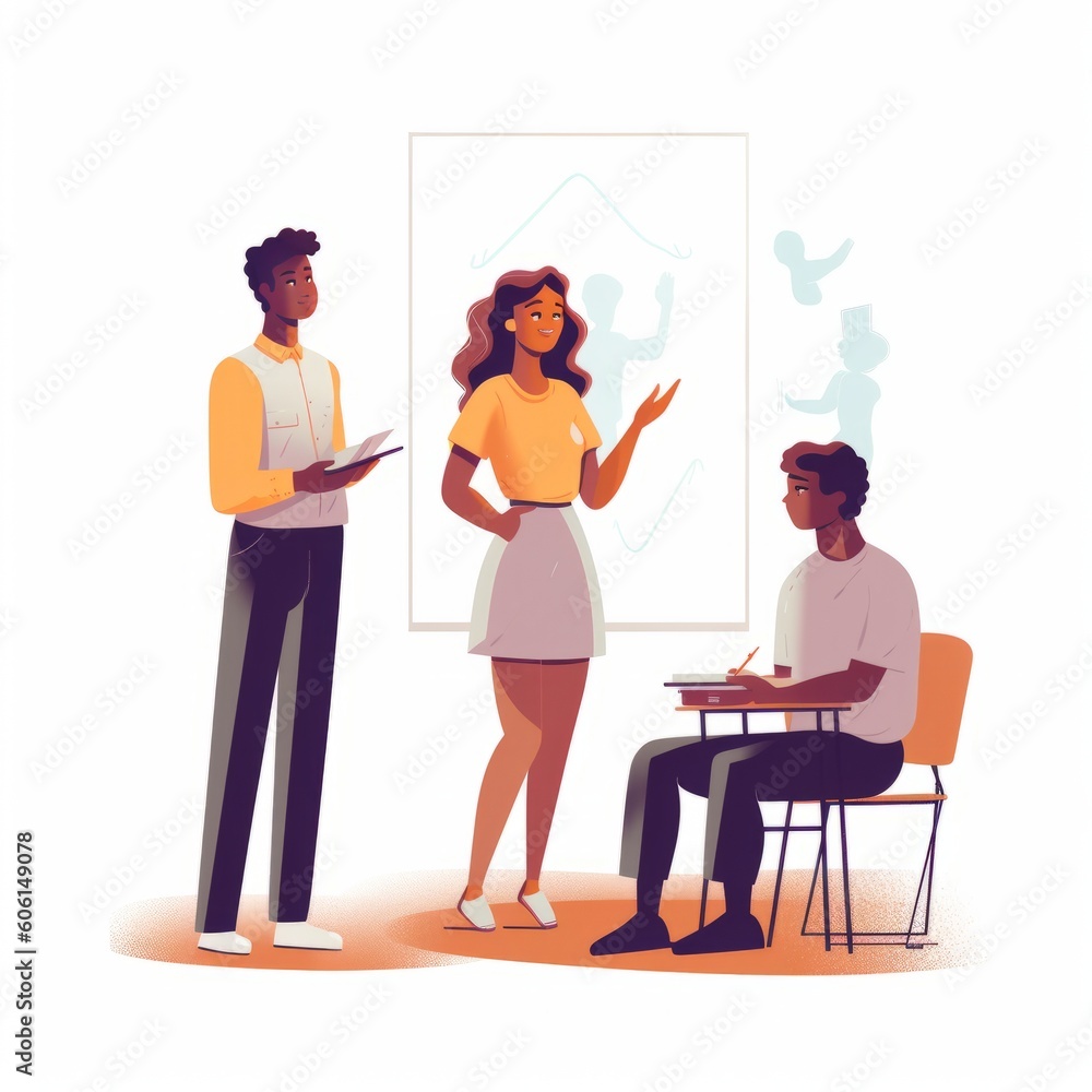 couple in office with Generative AI technology couple in office with Generative AI technology