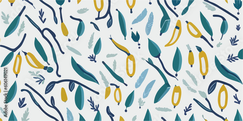 Scenic View: Vector Illustration of Banana Patterns for Summer