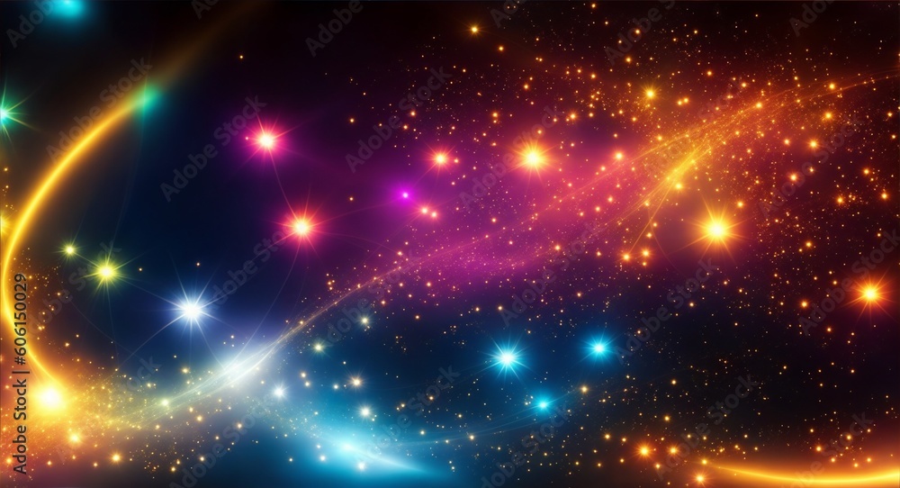 Beautiful lights abstract, stars in universe, generative ai