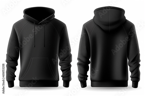 mock up black hoodie on white background photo