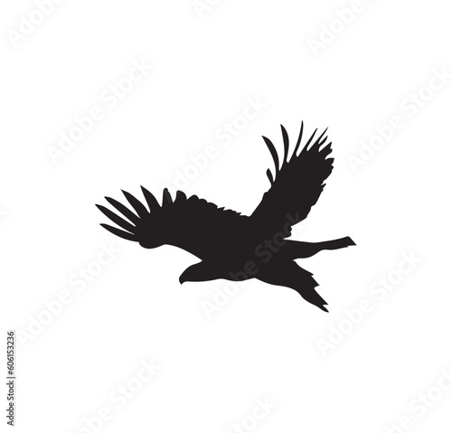  A flying bird silhouette vector art.