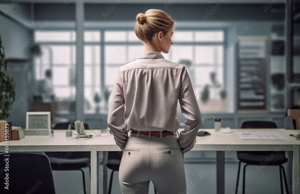 businesswoman in office generative AI businesswoman in office generative AI