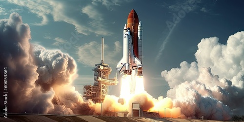The Thrill of Space Exploration: A Rocket Launch, generative ai