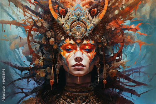 Demon Queen Fantasy Ruler. Generative AI