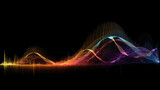 light wave chart energy graph background - by generative ai
