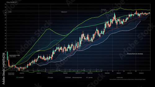 up only green chart, financial market money maker - by generative ai