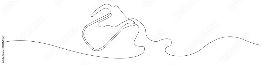 Obraz premium Jug glass icon line continuous drawing vector. One line Jug, milk, juice, wine icon vector background. The pitcher pours milk, juice, wine icon. Continuous outline of a Jug.