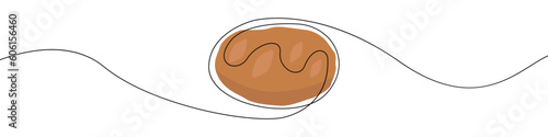 Bread icon line continuous drawing vector. One line Bread icon vector background. Bread icon. Continuous outline of a Butter pastries, homemade pastries. Butter pastries, homemade pastries icon design