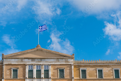 The Hellenic parliament in Athens, Greece with copy space