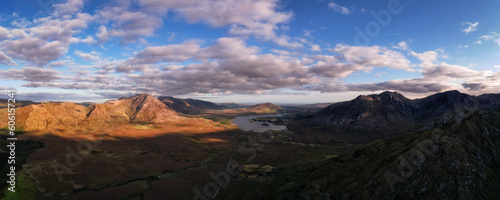 Irish mountain scape from above