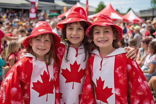 Canada day cute kids celebration photo