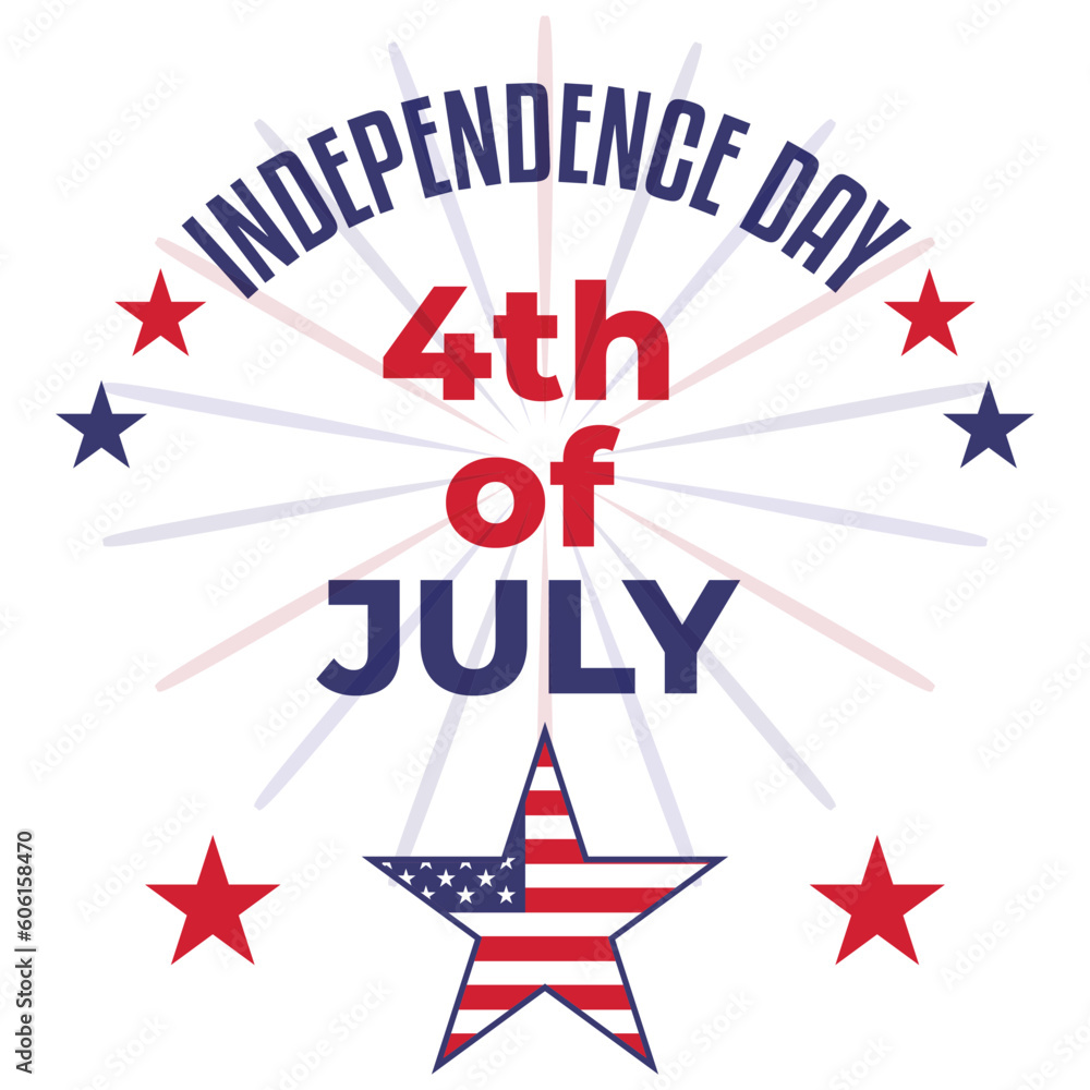Fototapeta premium Vector 4th of July American victory day banner design Victory Day Independence Day celebration