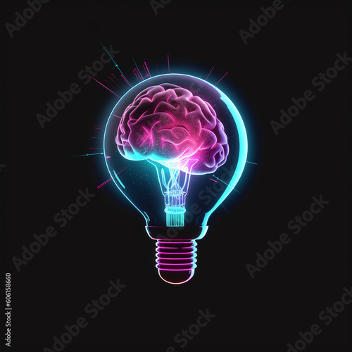 Emergence of a new idea in the light bulb. Generative ai