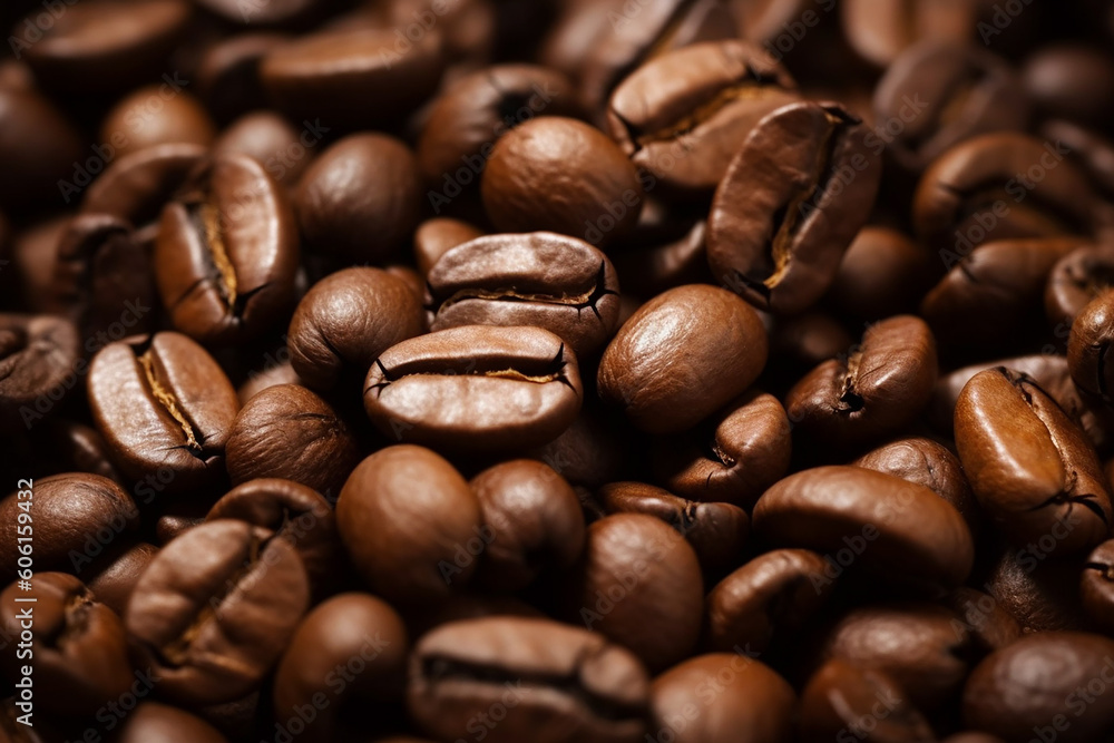 Coffee beans close up Background Generative ai Coffee beans close up Background Generative ai