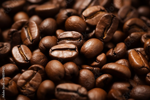 Coffee beans close up Background Generative ai