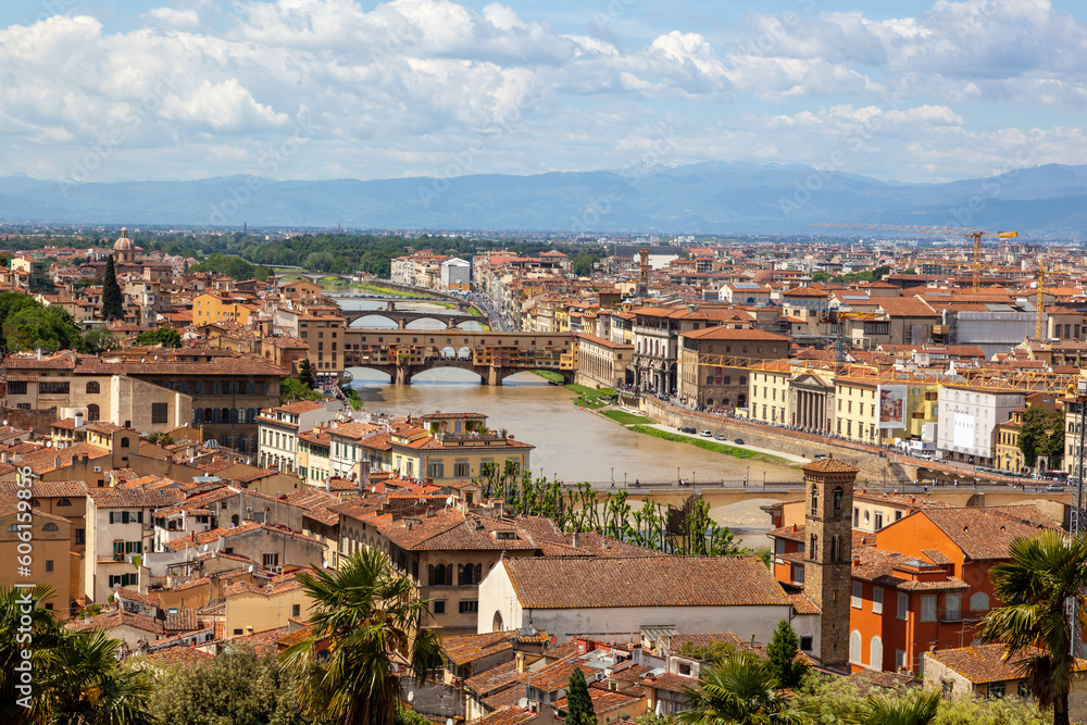 Aerial view of Florence Tuscany Italy