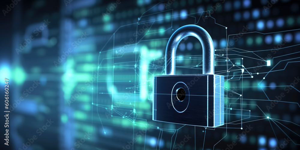 Preserving Digital Security: Padlock Graphic Depicting Internet Cybersecurity and Protecting Against Data Breaches. AI Generated Preserving Digital Security: Padlock Graphic Depicting Internet Cybersecurity and Protecting Against Data Breaches. AI Generated
