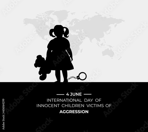 International Day of Innocent Children Victims of Aggression. June 4. Template for background, banner, card, poster. vector illustration. Flat Design.
