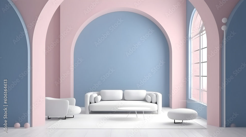 Minimalist Interior of modern interior desige 3D rendering, generative ai Minimalist Interior of modern interior desige 3D rendering, generative ai