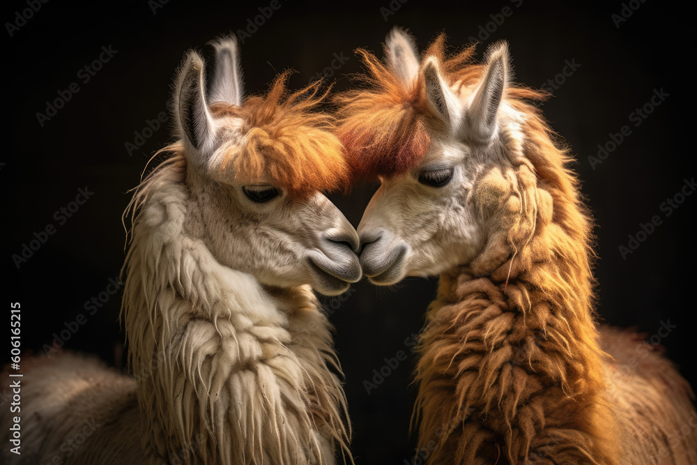 Fototapeta premium Loving Llamas