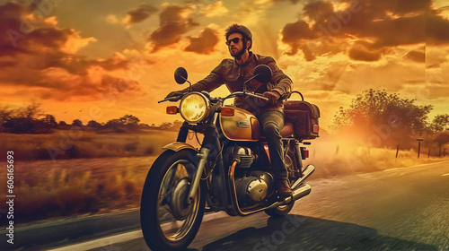 motorcycle on sunset © Dennis