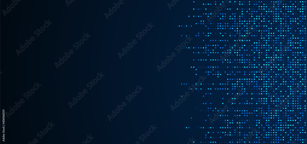 Digital technology background. Digital data dots blue pattern pixel ...