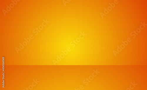 Empty orange studio room vector background. Can be used for for display or montage your products