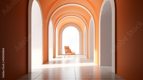 Minimalist Interior of modern interior desige 3D rendering, generative ai © LetsRock