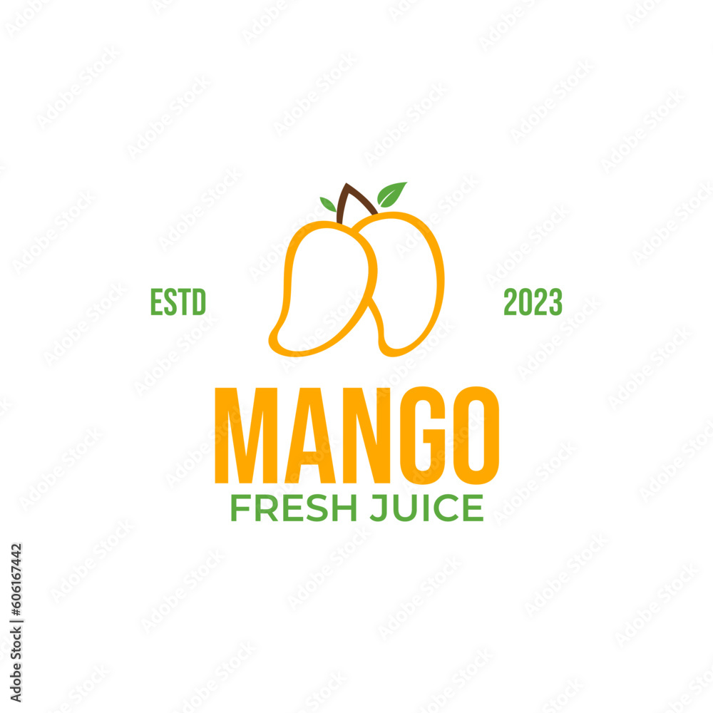 Creative mango fruit organic logo design vector concept illustration idea