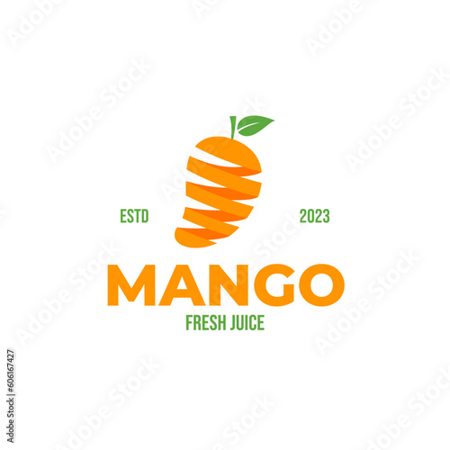 Creative mango fruit organic logo design vector concept illustration idea