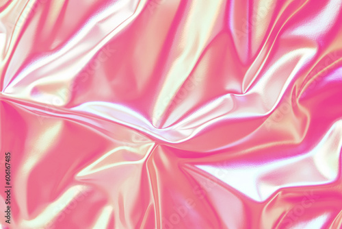 Pink Wrinkled foil texture Background Generative AI