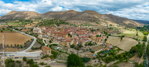 Mirambel in Teruel, panoramic aerial view