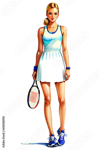Illustration of tennis girl © Robert Rozbora