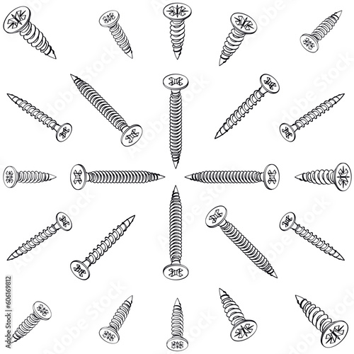 screw, seamless pattern Vector illustration