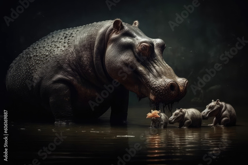 Hippo Feeding Time