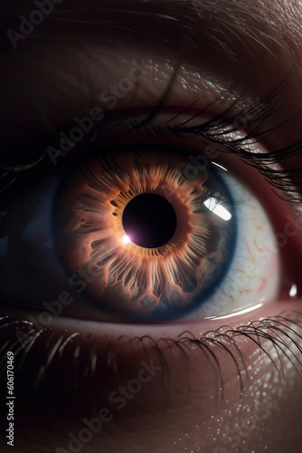 Infinite Depth: Close-Up Shot of an Eye with Intriguing Focus and Blur Elements. AI Generated © Fernando