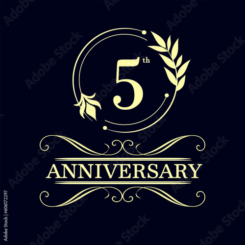 5th Anniversary Round Ring Design, anniversary cards with unique designs, conveying your love and best wishes