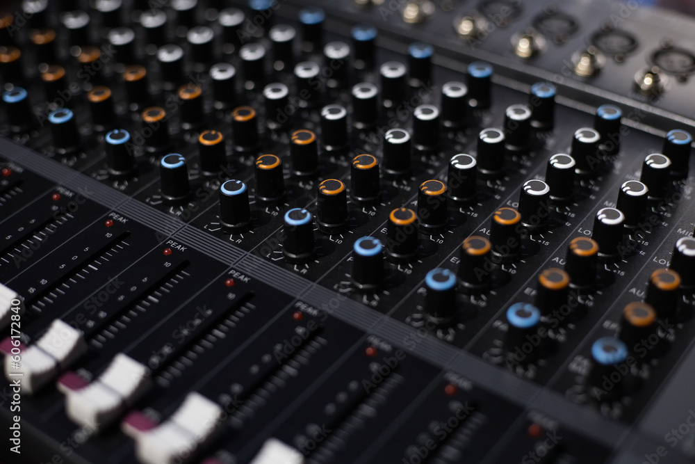 Black music mixer at close range Black music mixer at close range