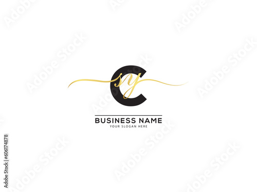 Initial Luxury Csy Logo, Minimal scy csy Fashion Shop Logo