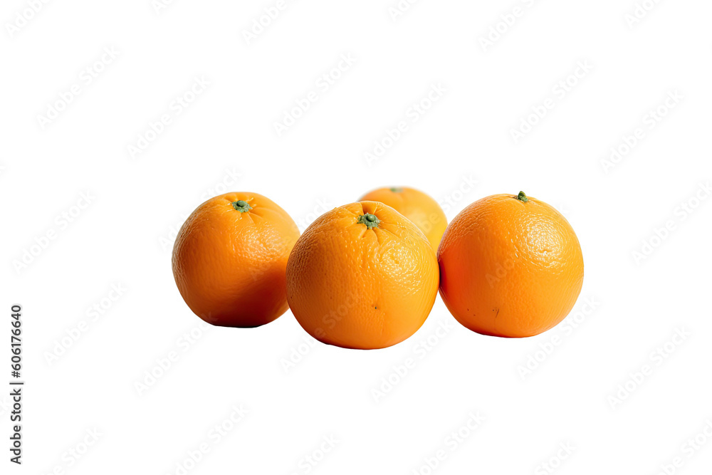 Closeup of some oranges isolated on transparent background. Generative AI Closeup of some oranges isolated on transparent background. Generative AI